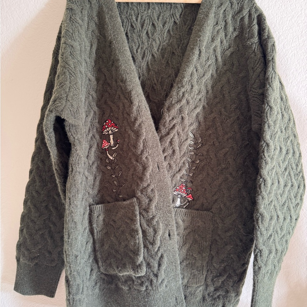 Disturbia Forest Green Knit Cardigan